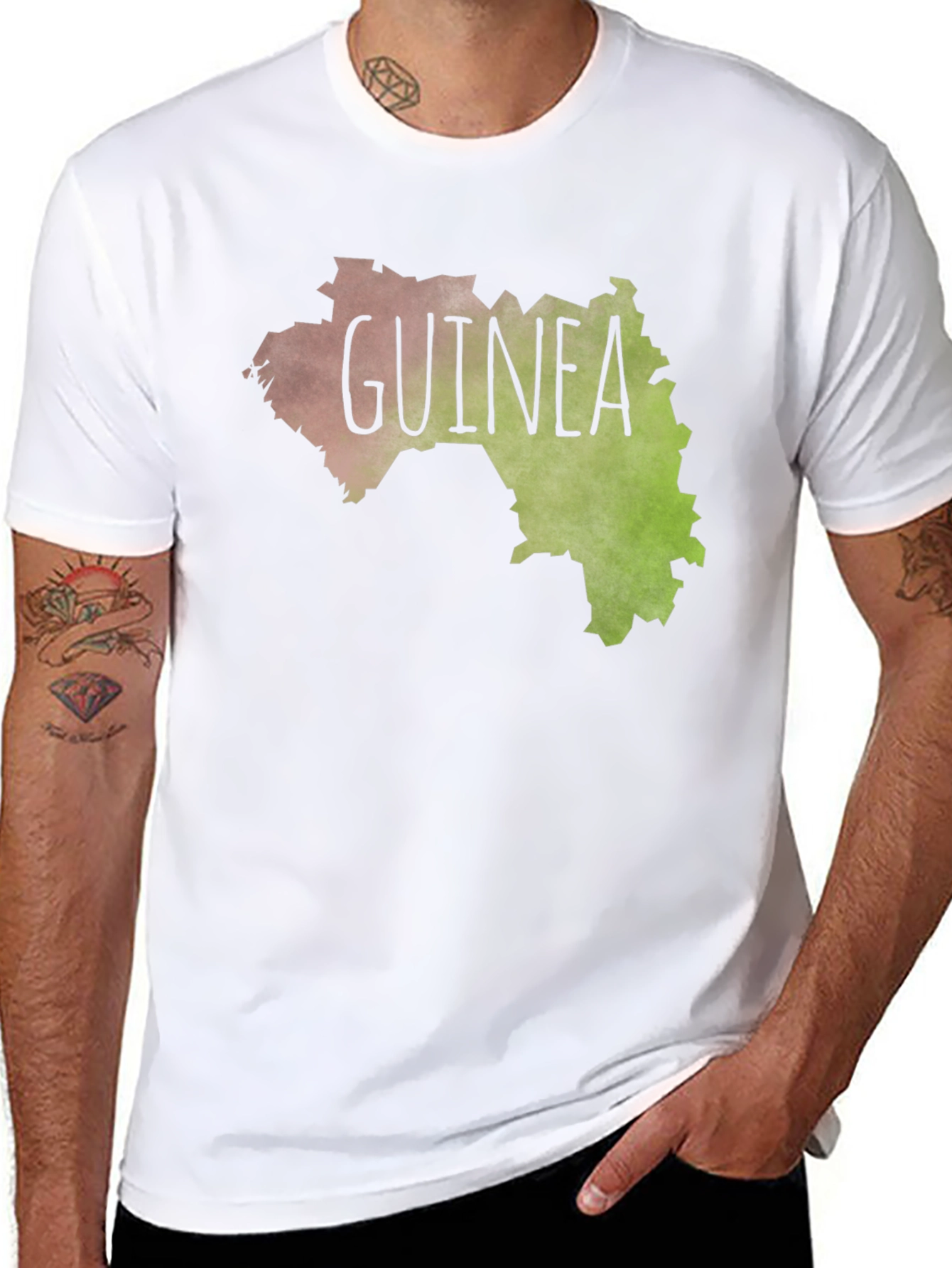 Guinea Map Graphic Tee - Black Unisex T-Shirt