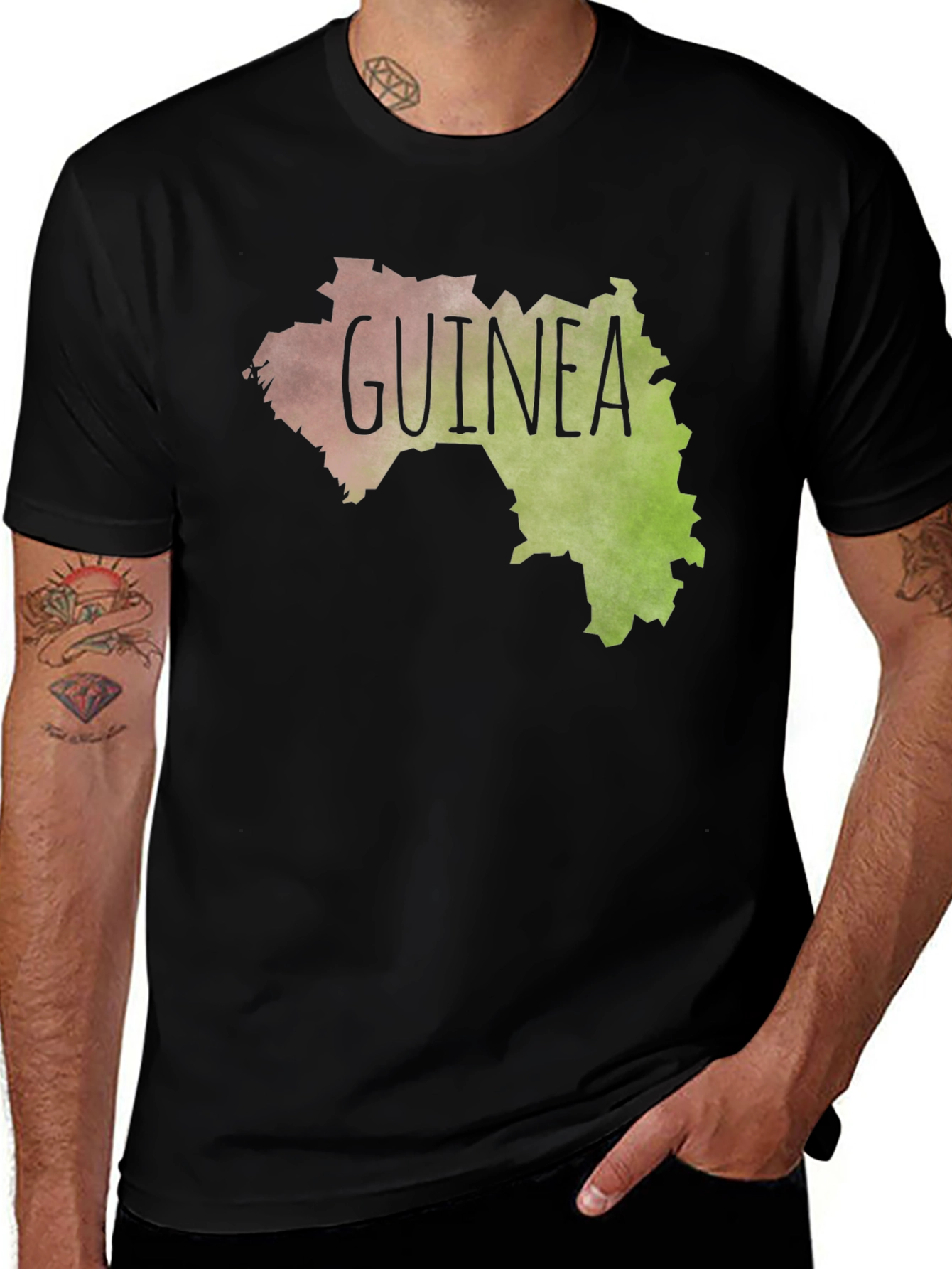 Guinea Map Graphic Tee - Black Unisex T-Shirt