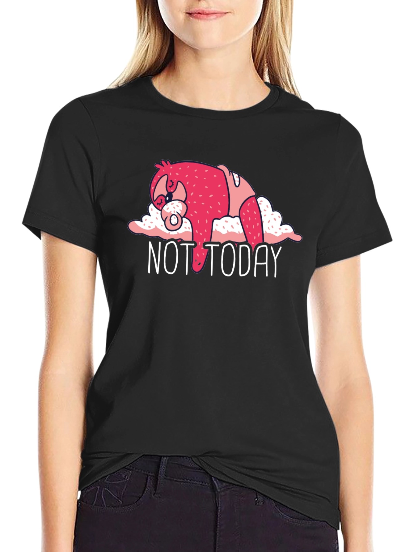 Not Today Sloth Graphic Tee - Black