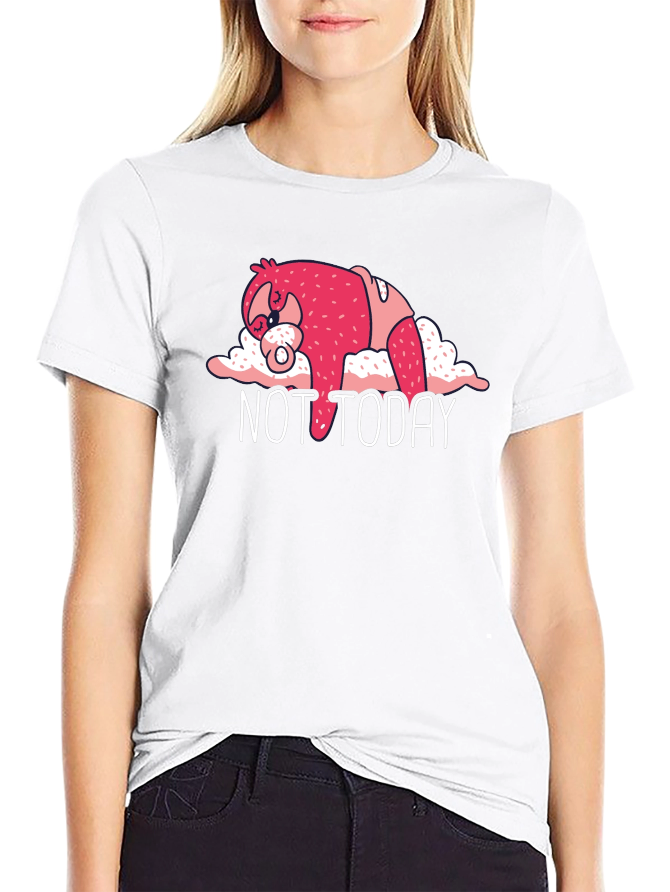 Not Today Sloth Graphic Tee - Black