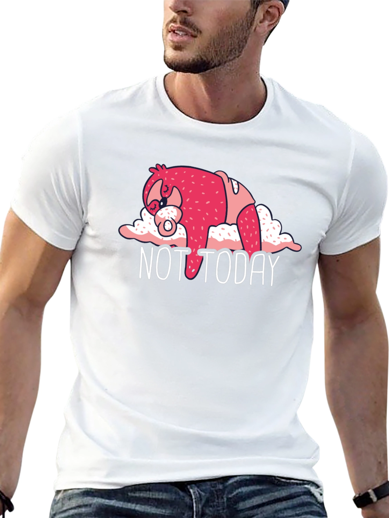Not Today Sloth Graphic Tee - Black