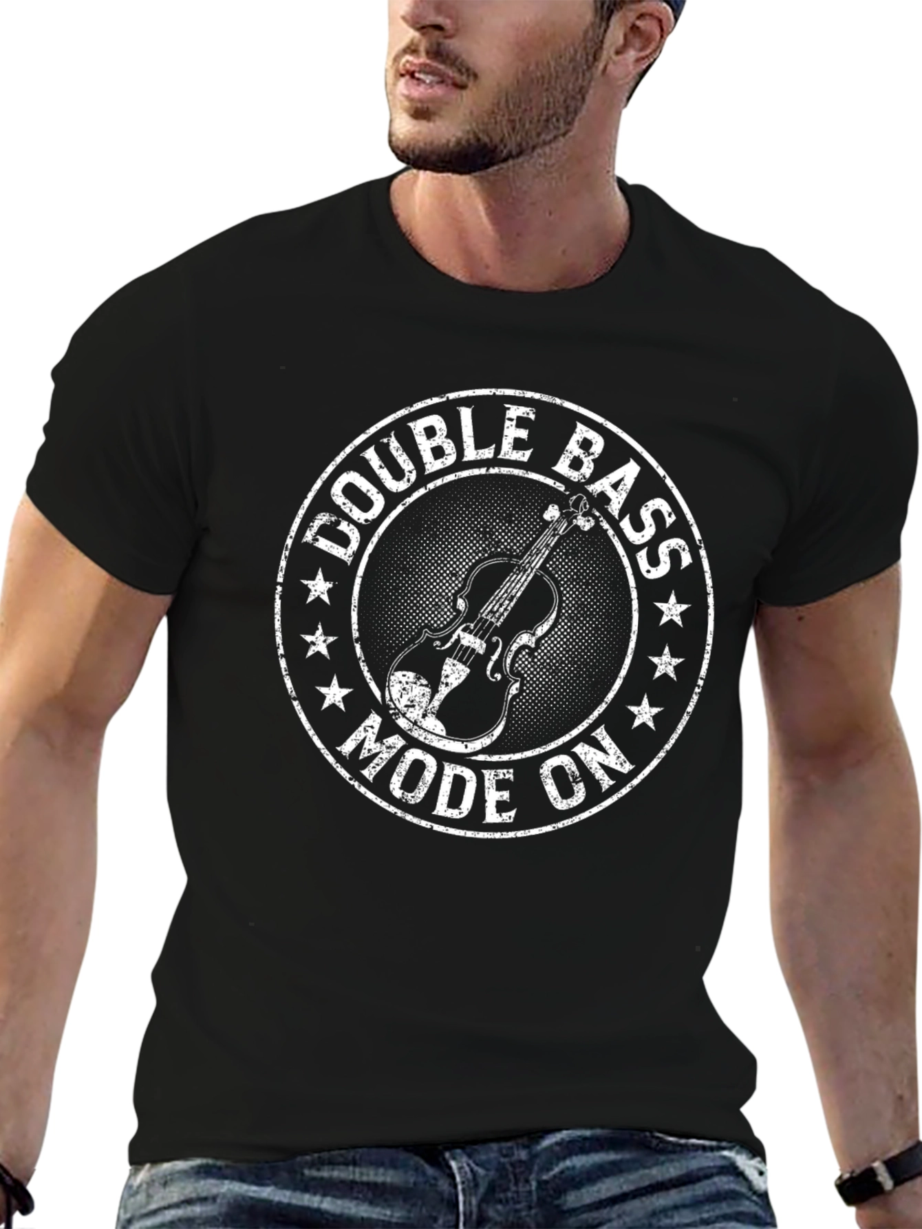 Double Bass Mode On Black Graphic Tee