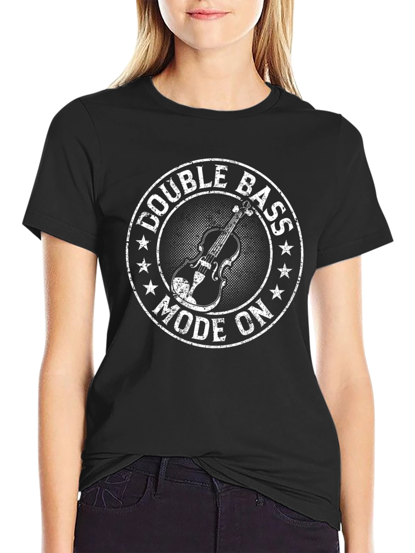 Double Bass Mode On Black Graphic Tee