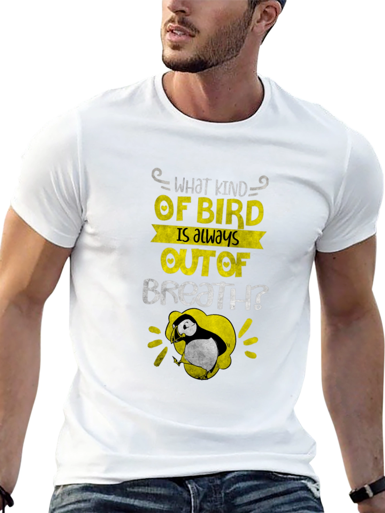 Out of Breath Puffin Joke T-Shirt