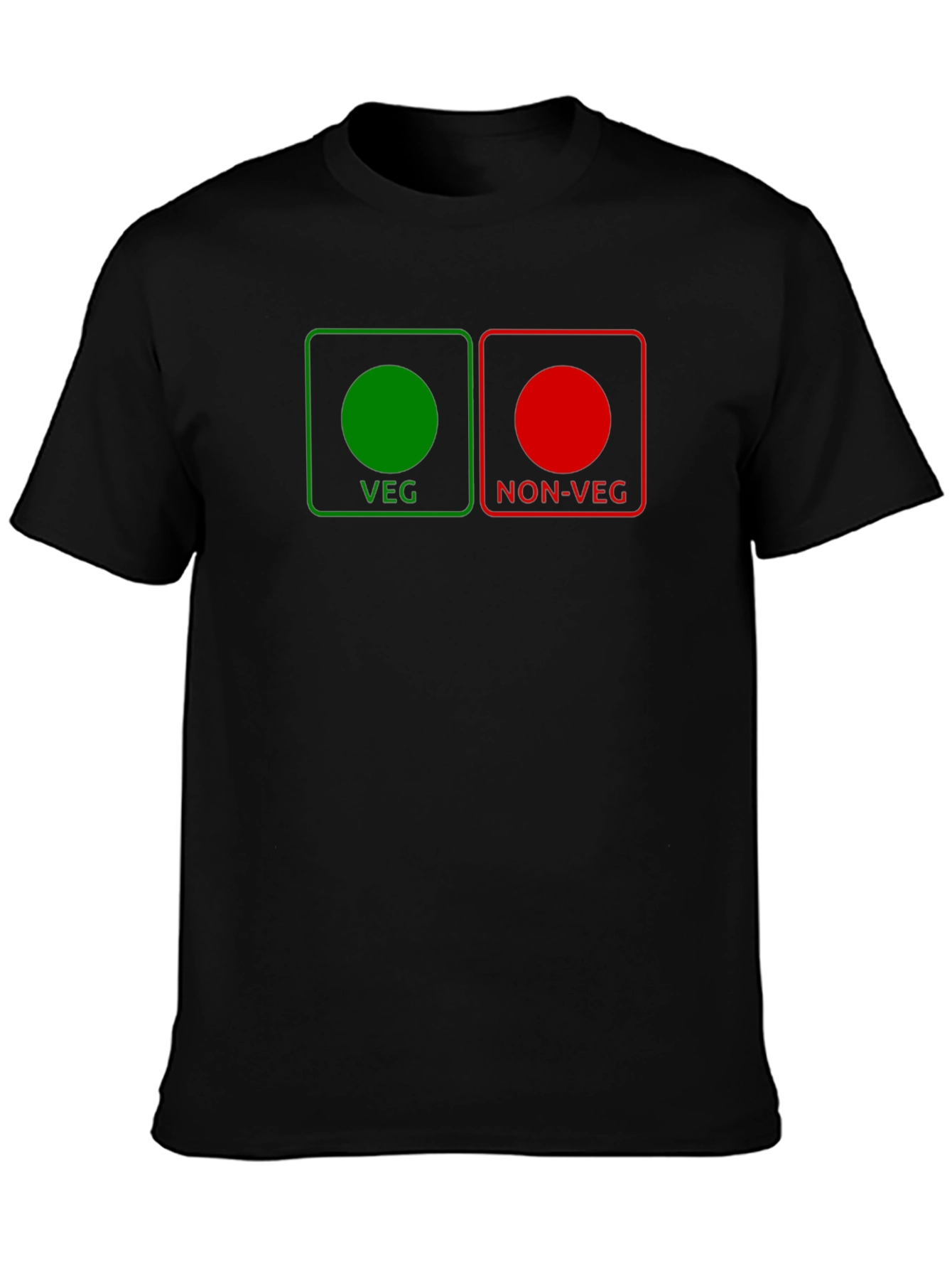 Veg/Non-Veg Graphic Tee - Novelty Black T-Shirt