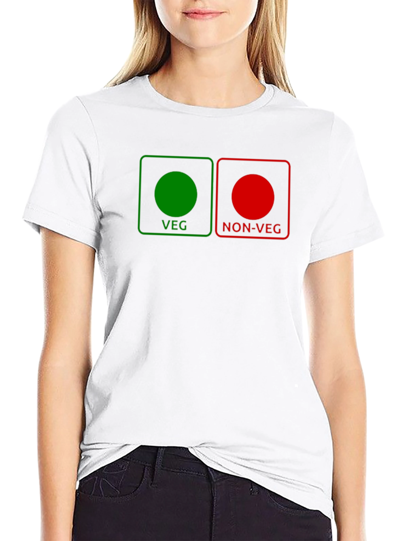 Veg/Non-Veg Graphic Tee - Novelty Black T-Shirt