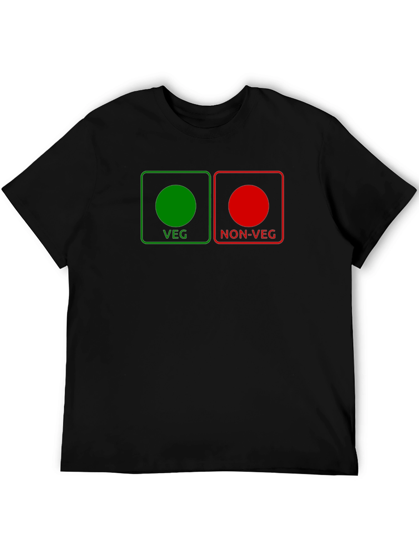 Veg/Non-Veg Graphic Tee - Novelty Black T-Shirt