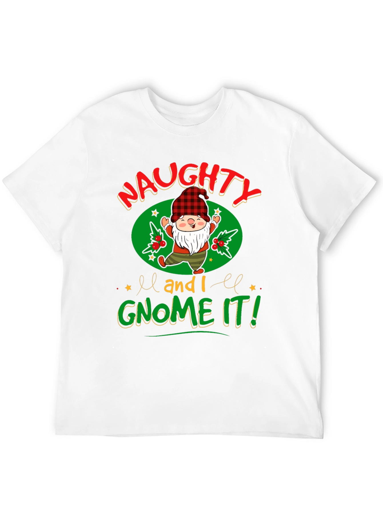 Naughty and I Gnome It Christmas Graphic Tee