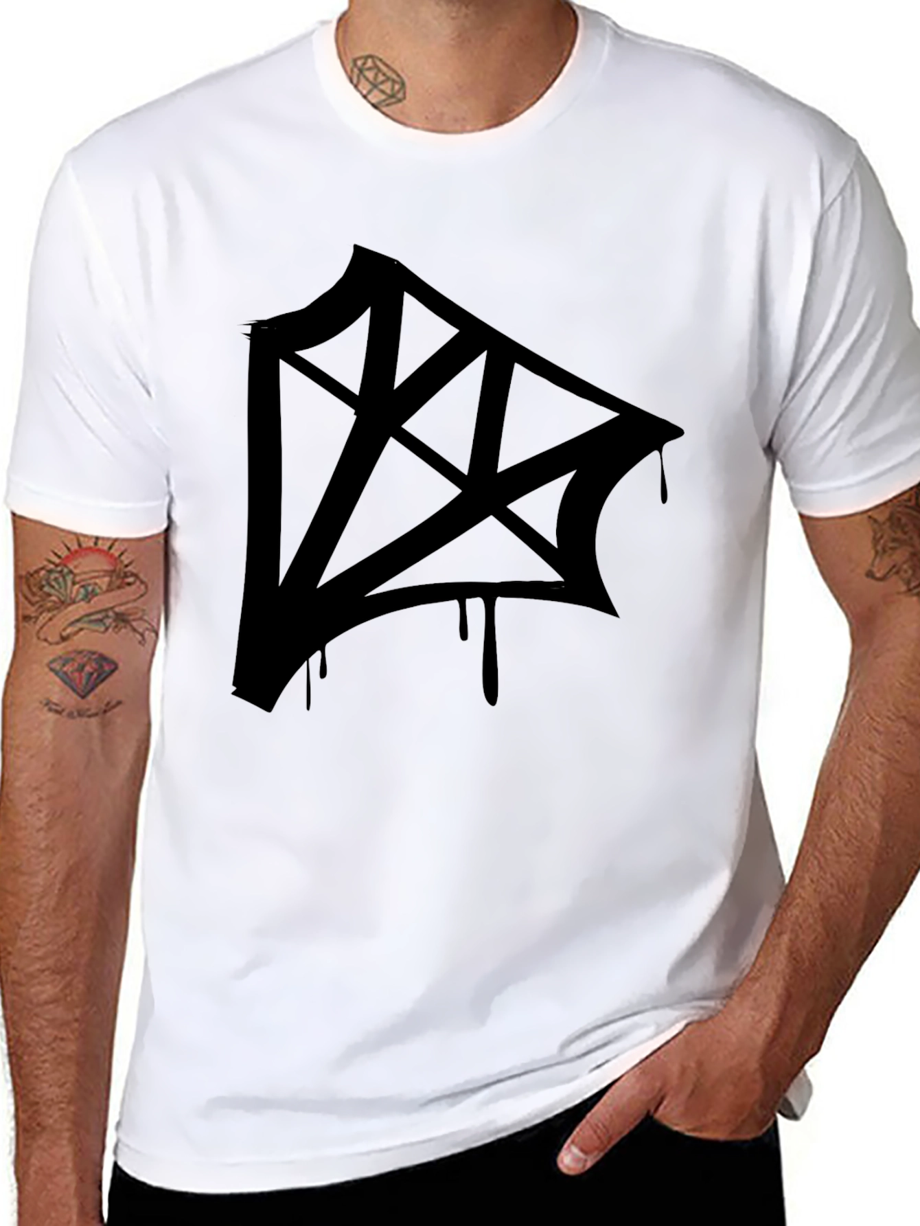 Edgy Graphic Print Black T-Shirt