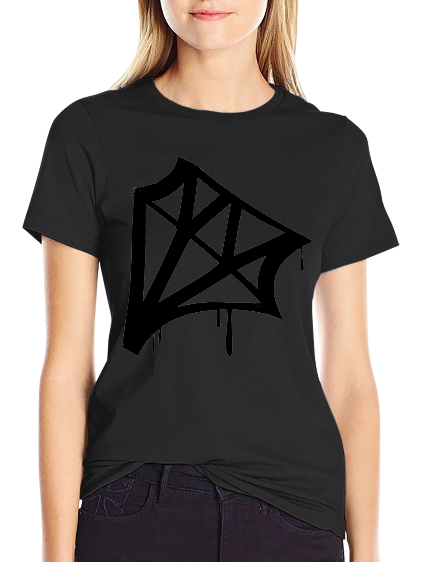 Edgy Graphic Print Black T-Shirt