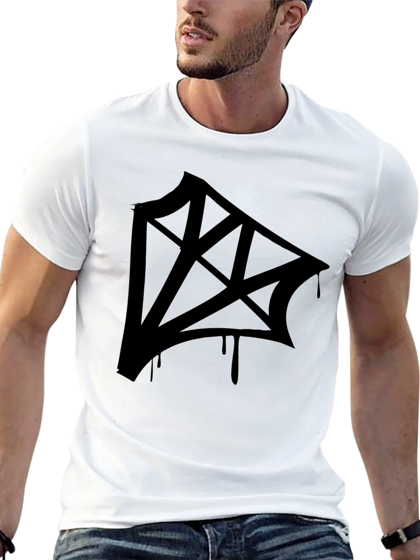 Edgy Graphic Print Black T-Shirt