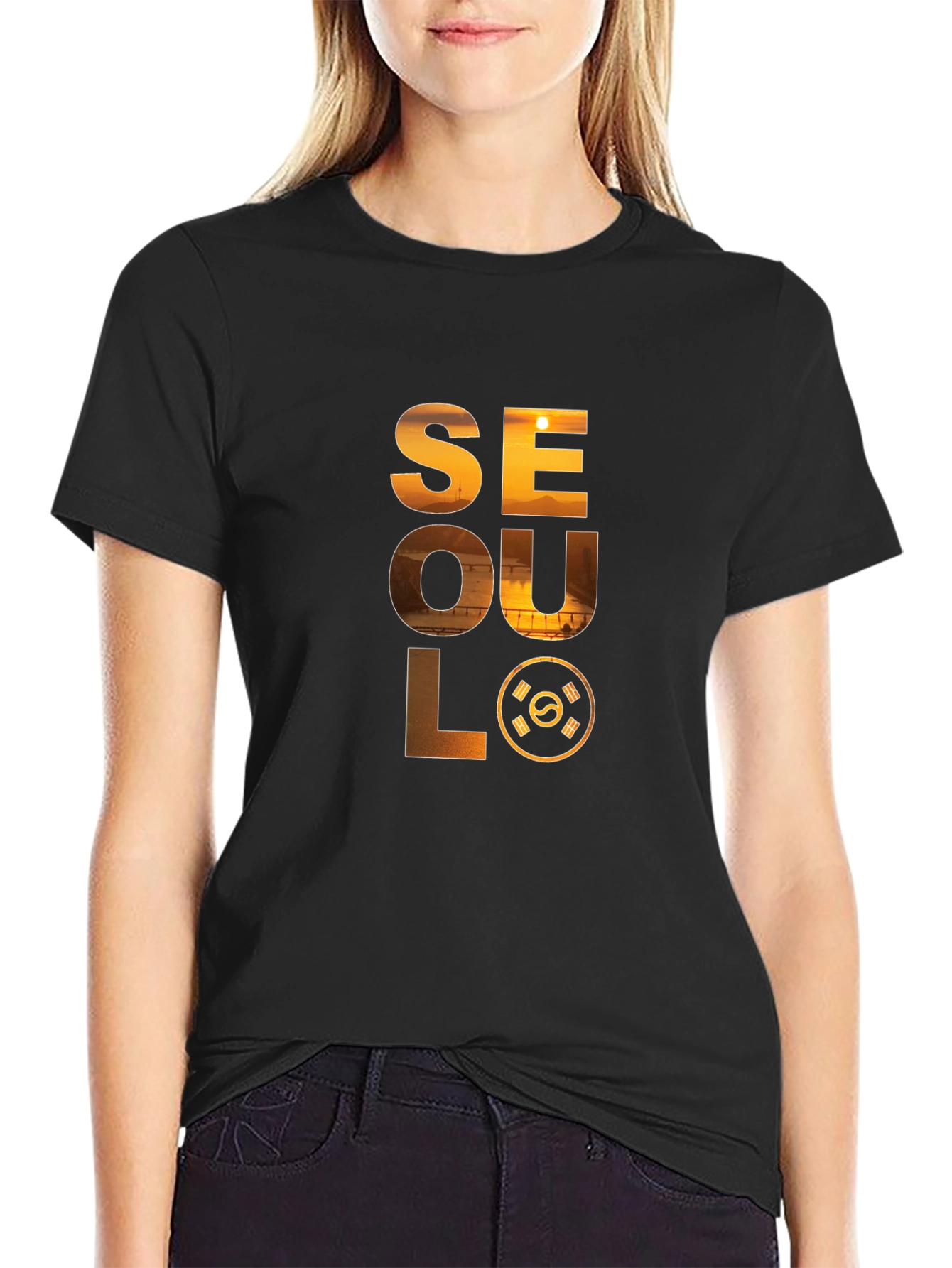 Seoul Graphic Print Crew Neck T-Shirt