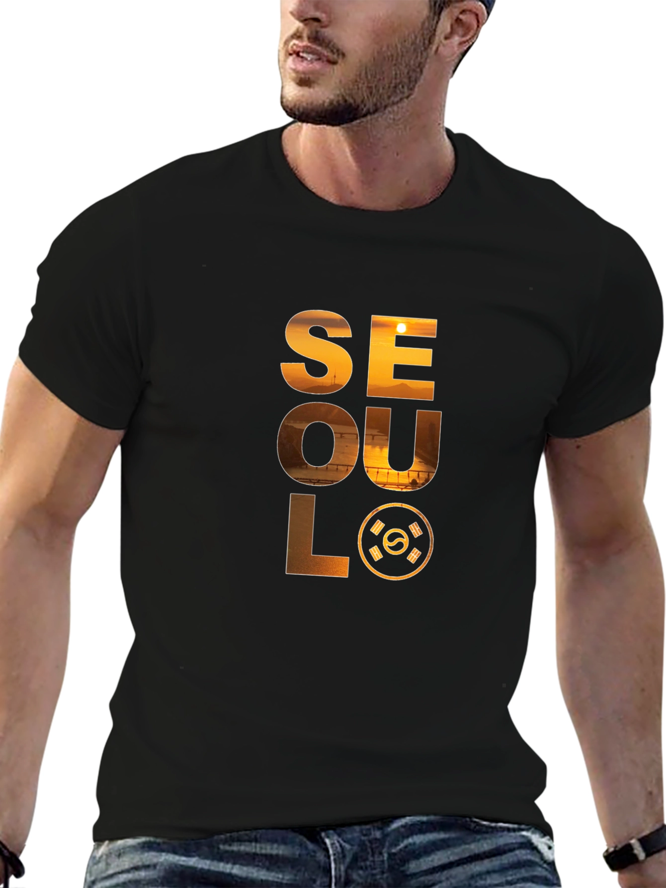 Seoul Graphic Print Crew Neck T-Shirt