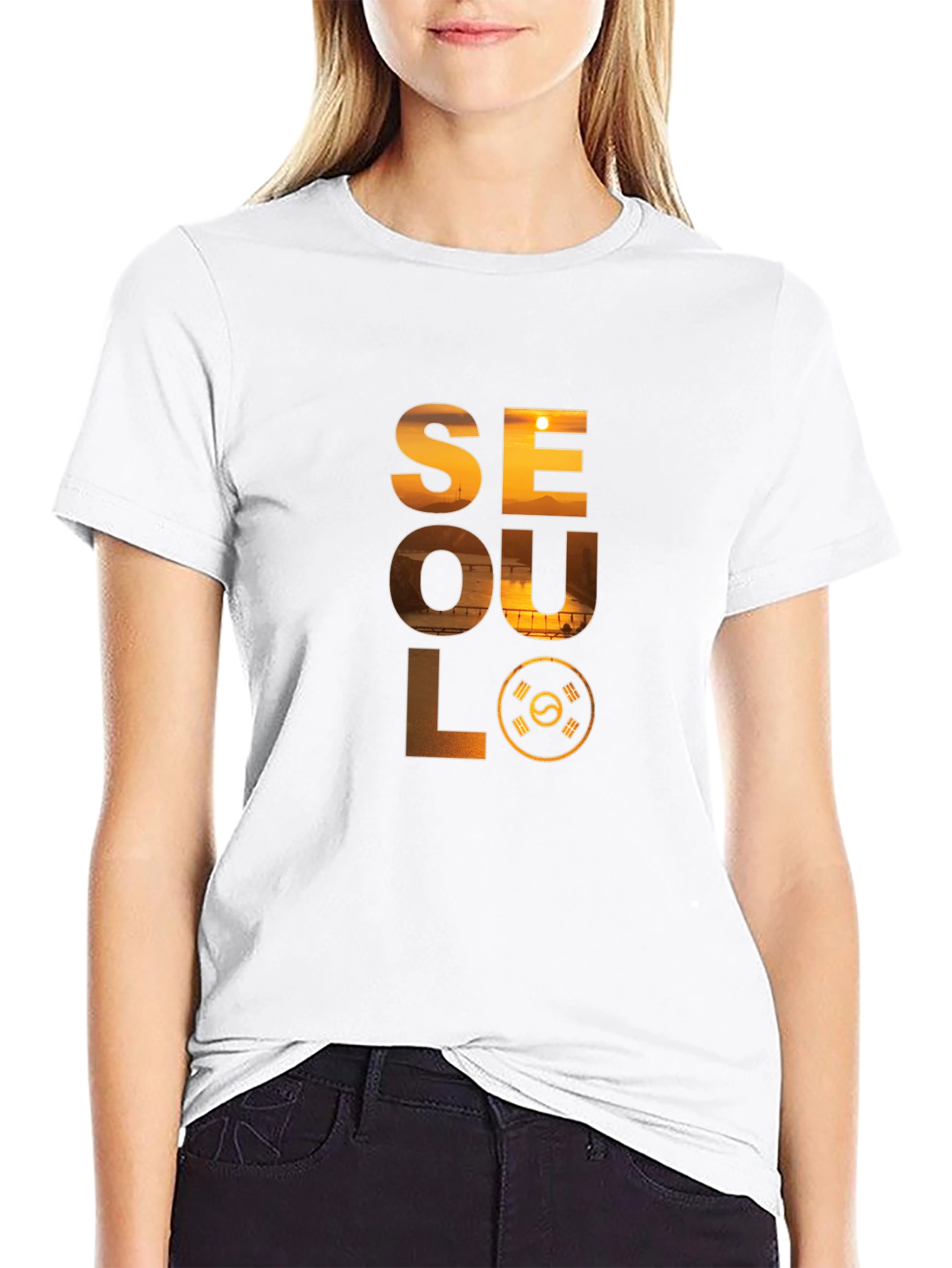 Seoul Graphic Print Crew Neck T-Shirt