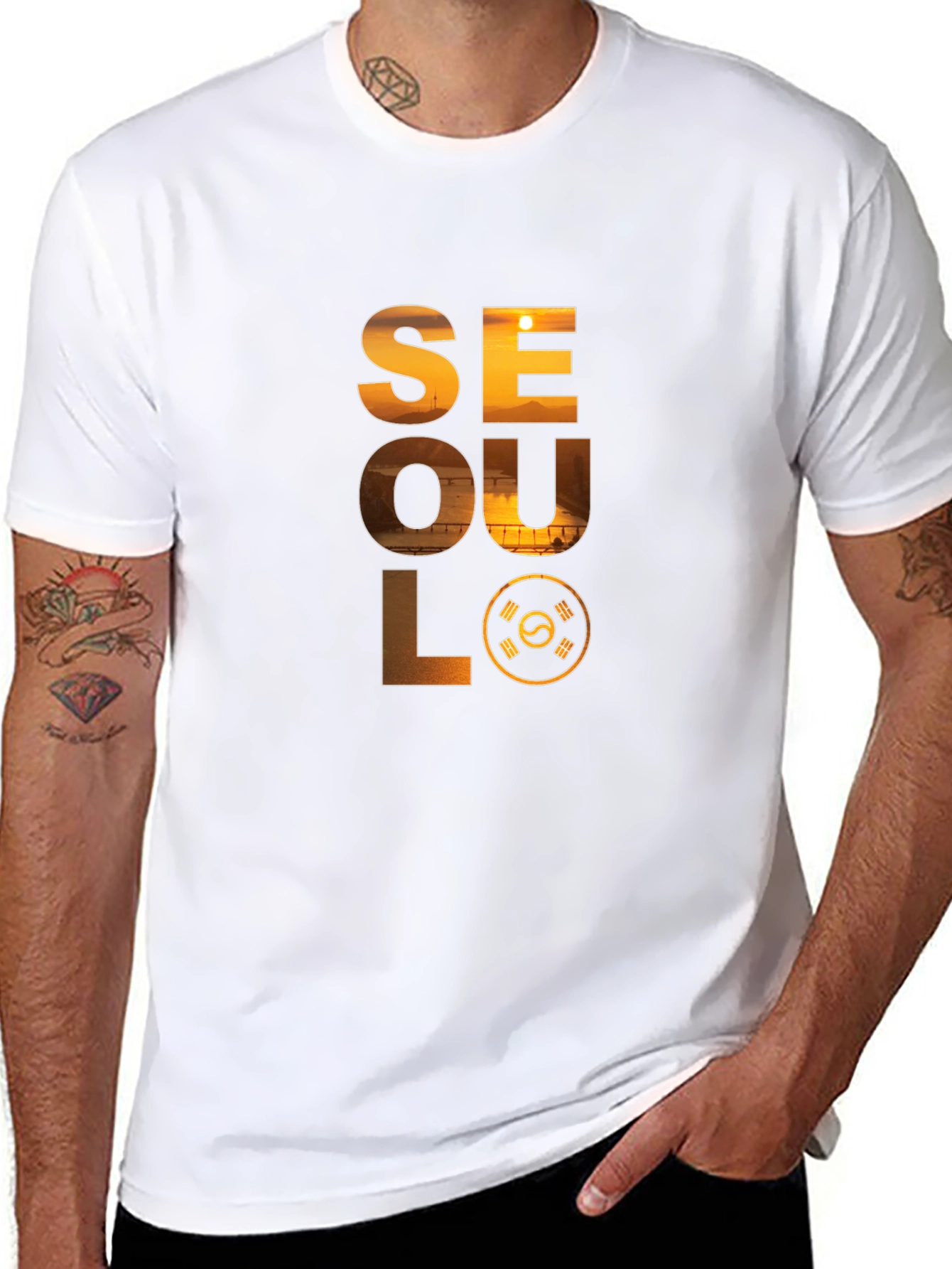 Seoul Graphic Print Crew Neck T-Shirt