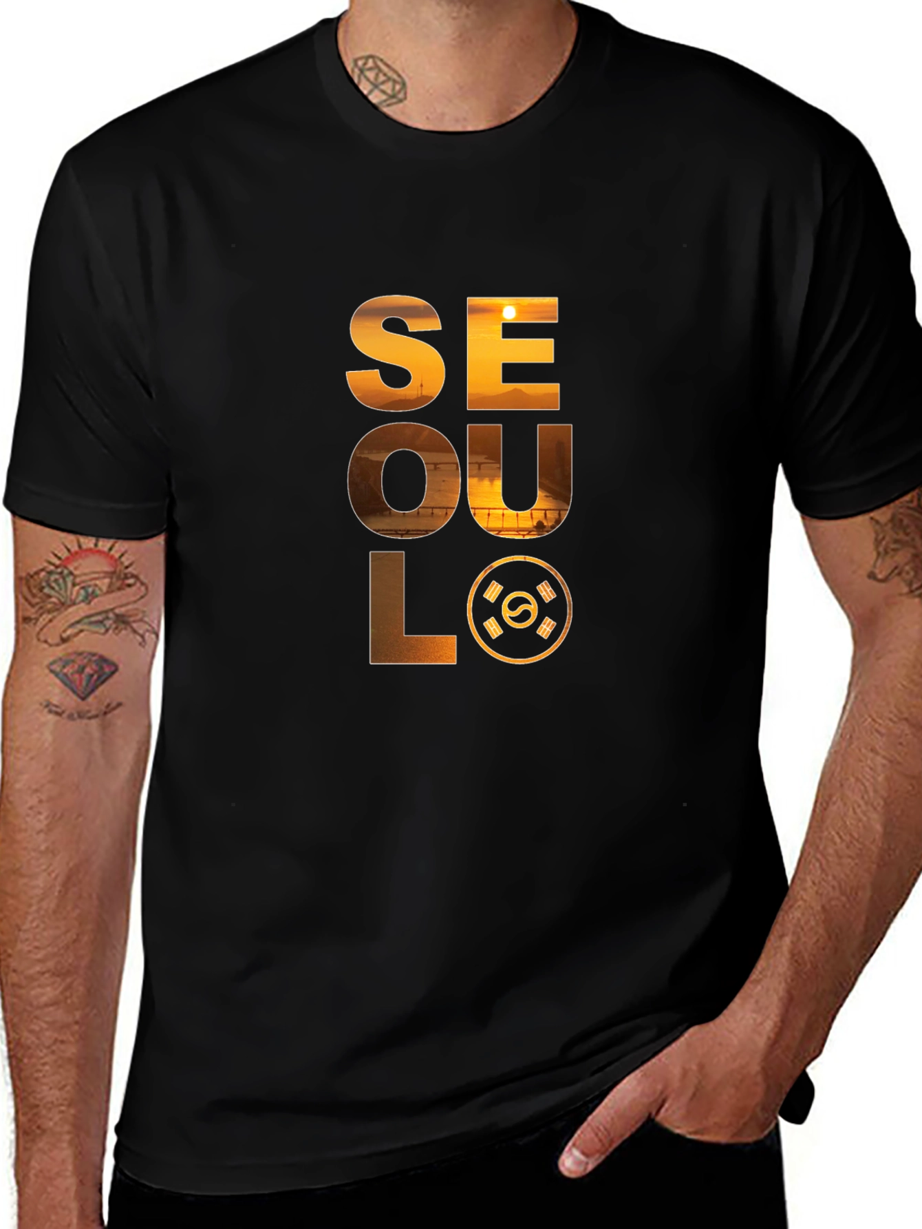 Seoul Graphic Print Crew Neck T-Shirt