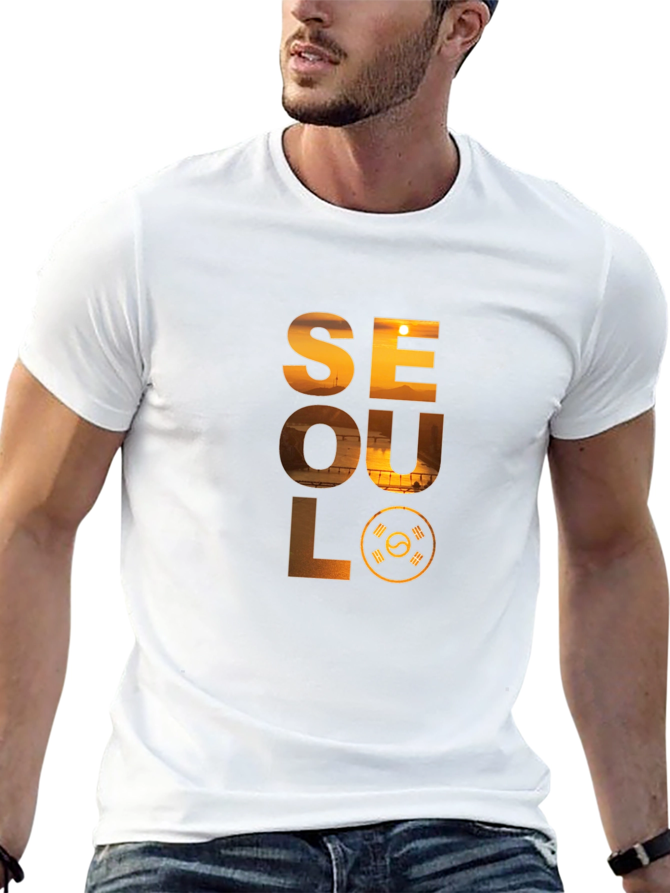Seoul Graphic Print Crew Neck T-Shirt