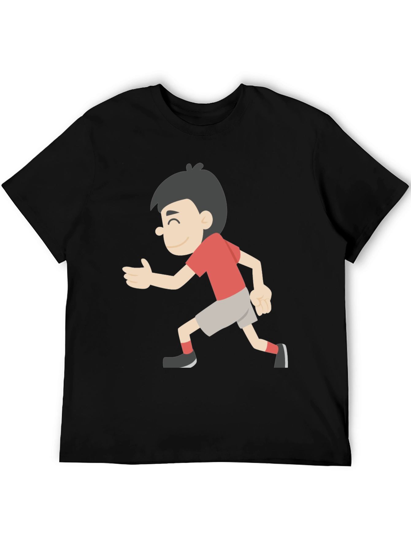 Cartoon Boy Graphic Black T-Shirt