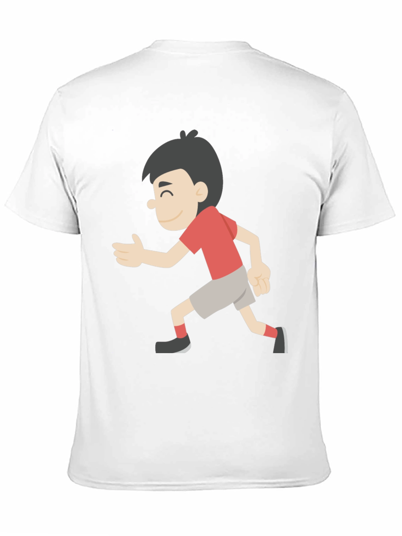 Cartoon Boy Graphic Black T-Shirt
