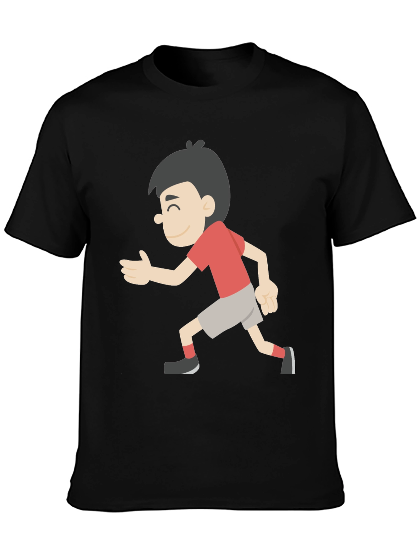 Cartoon Boy Graphic Black T-Shirt