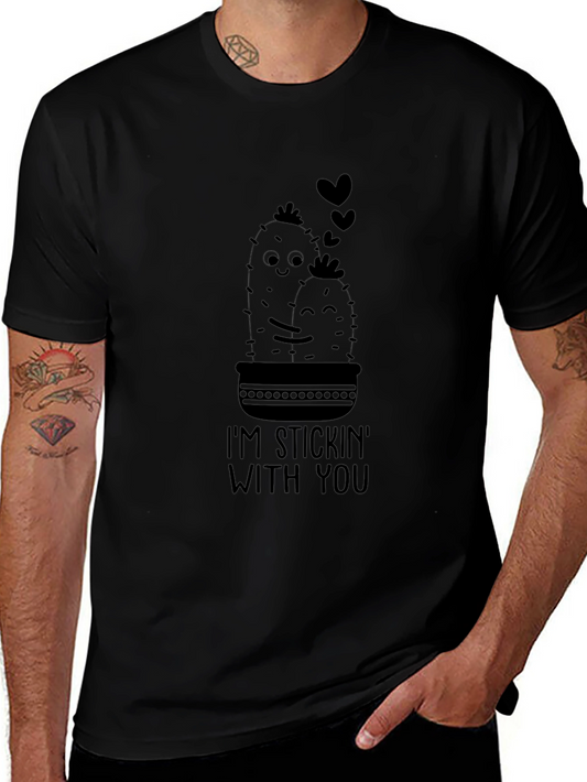 Stickin With You Cactus T-Shirt - Black