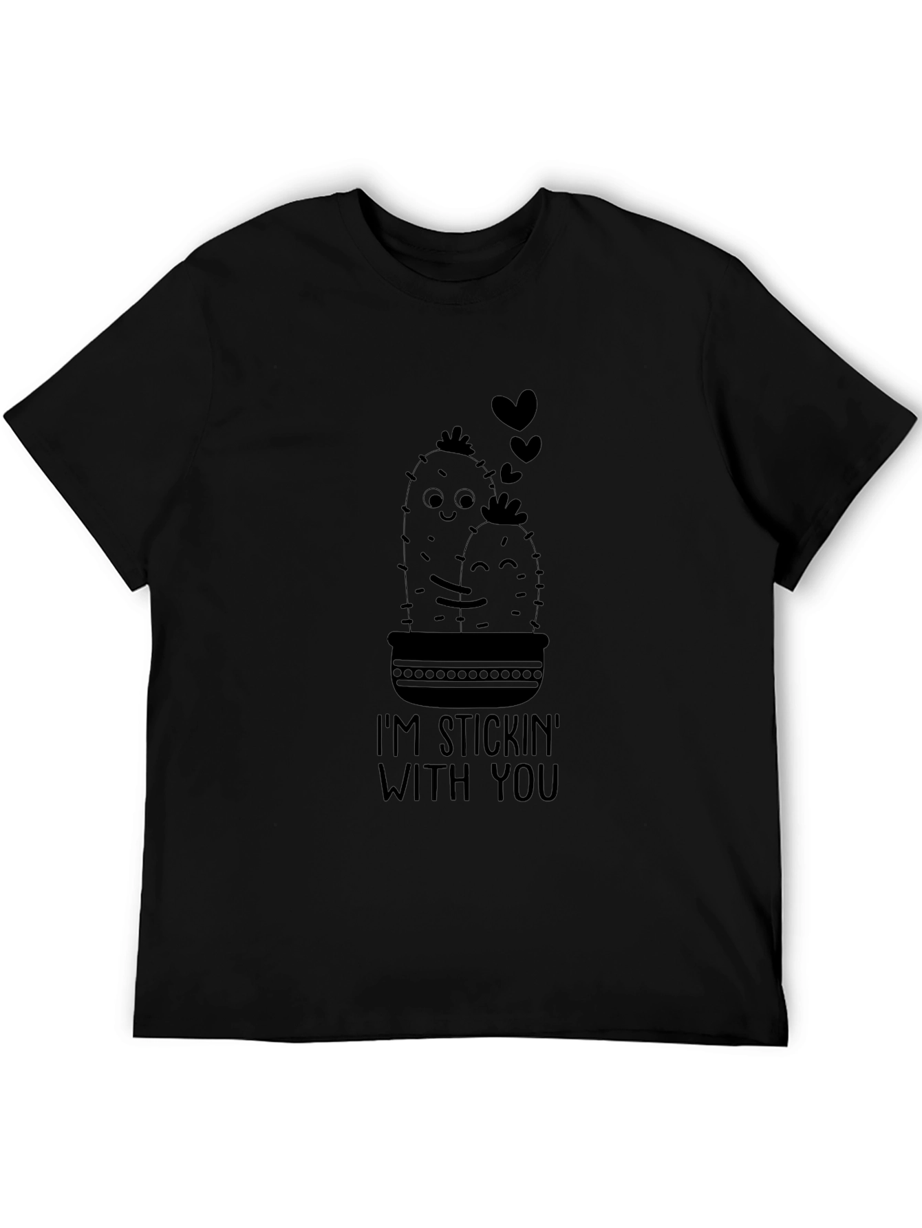 Stickin With You Cactus T-Shirt - Black