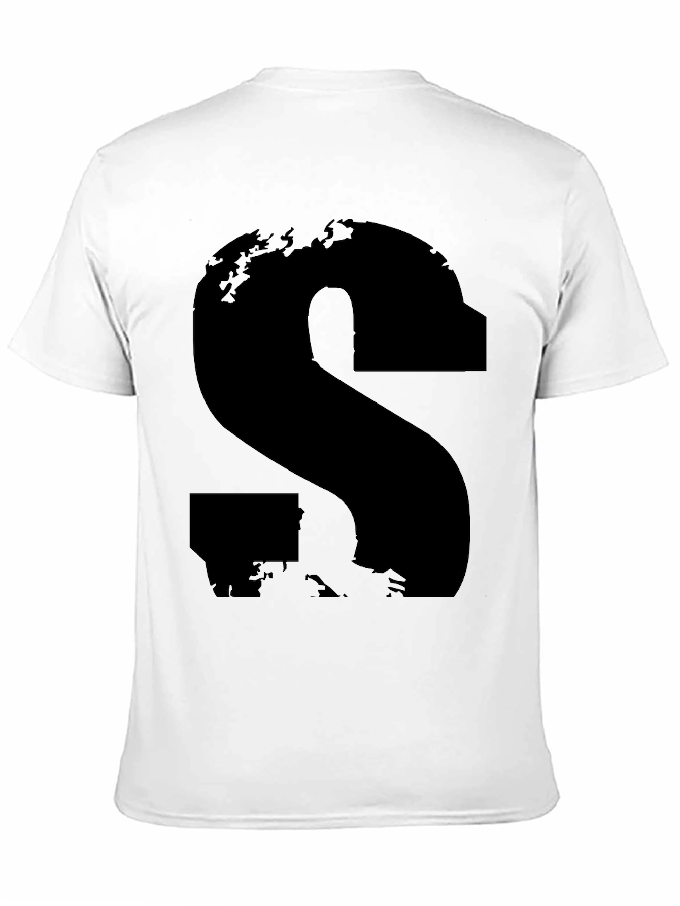 Abstract S Graphic Tee - Casual Black T-Shirt