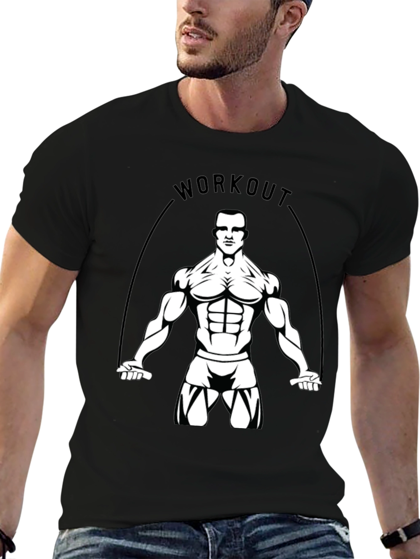 Workout Graphic Tee - Black
