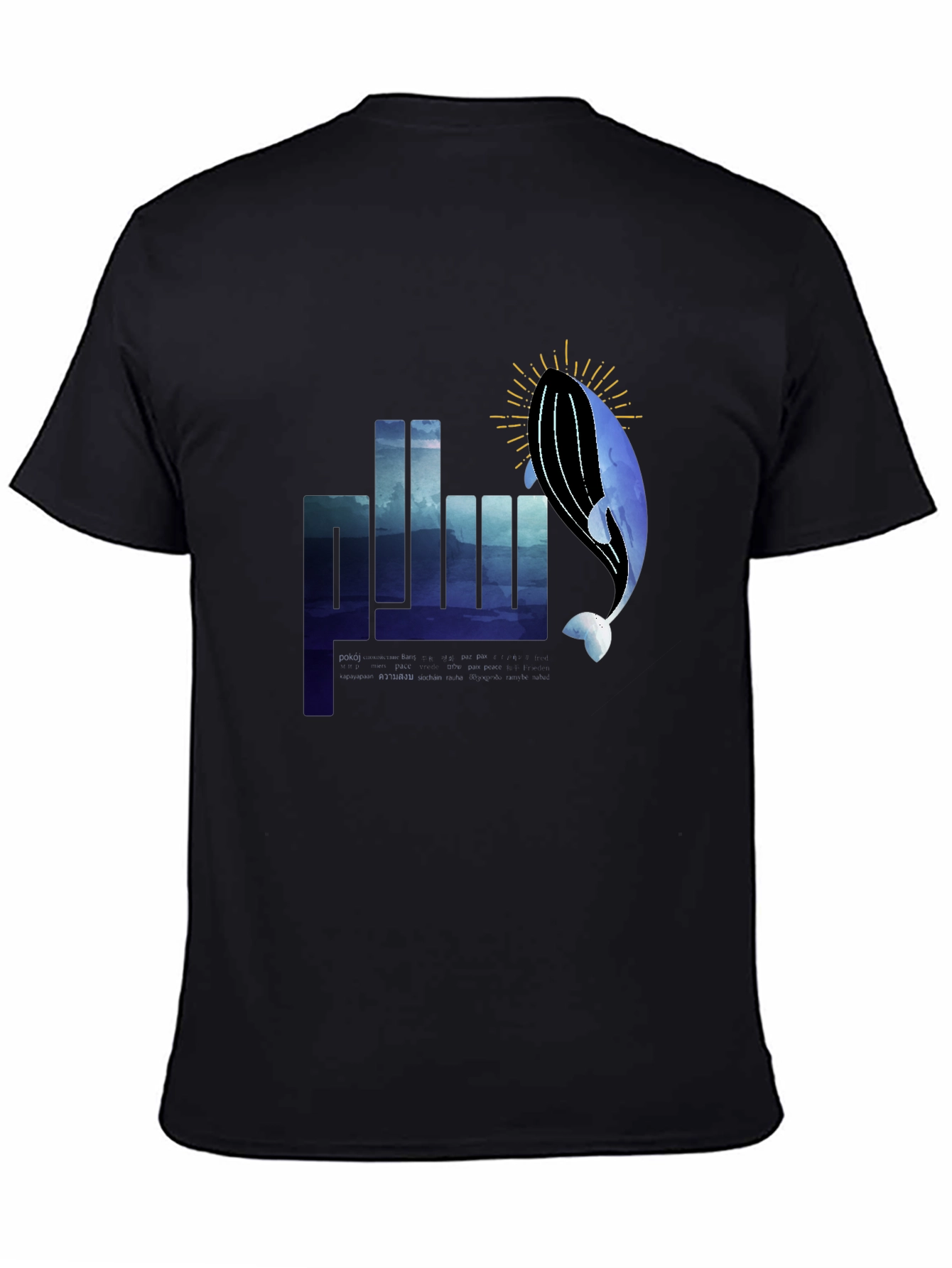 Whale Graphic Black T-Shirt