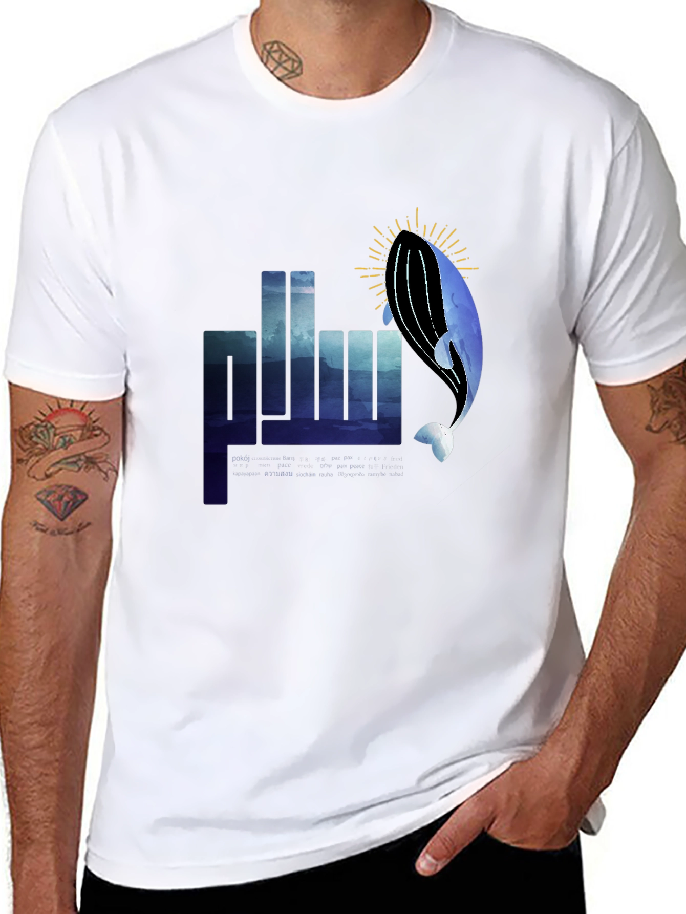 Whale Graphic Black T-Shirt