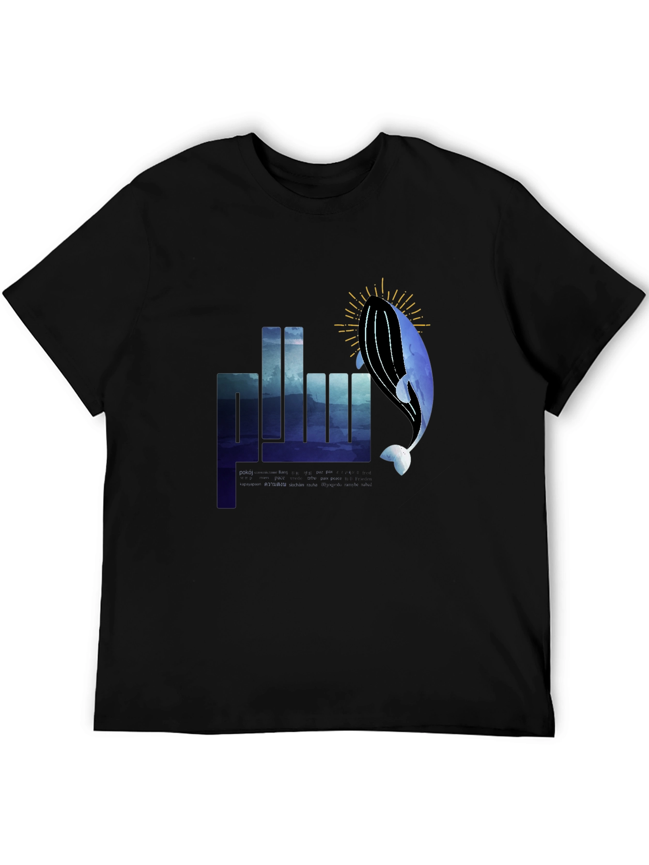 Whale Graphic Black T-Shirt