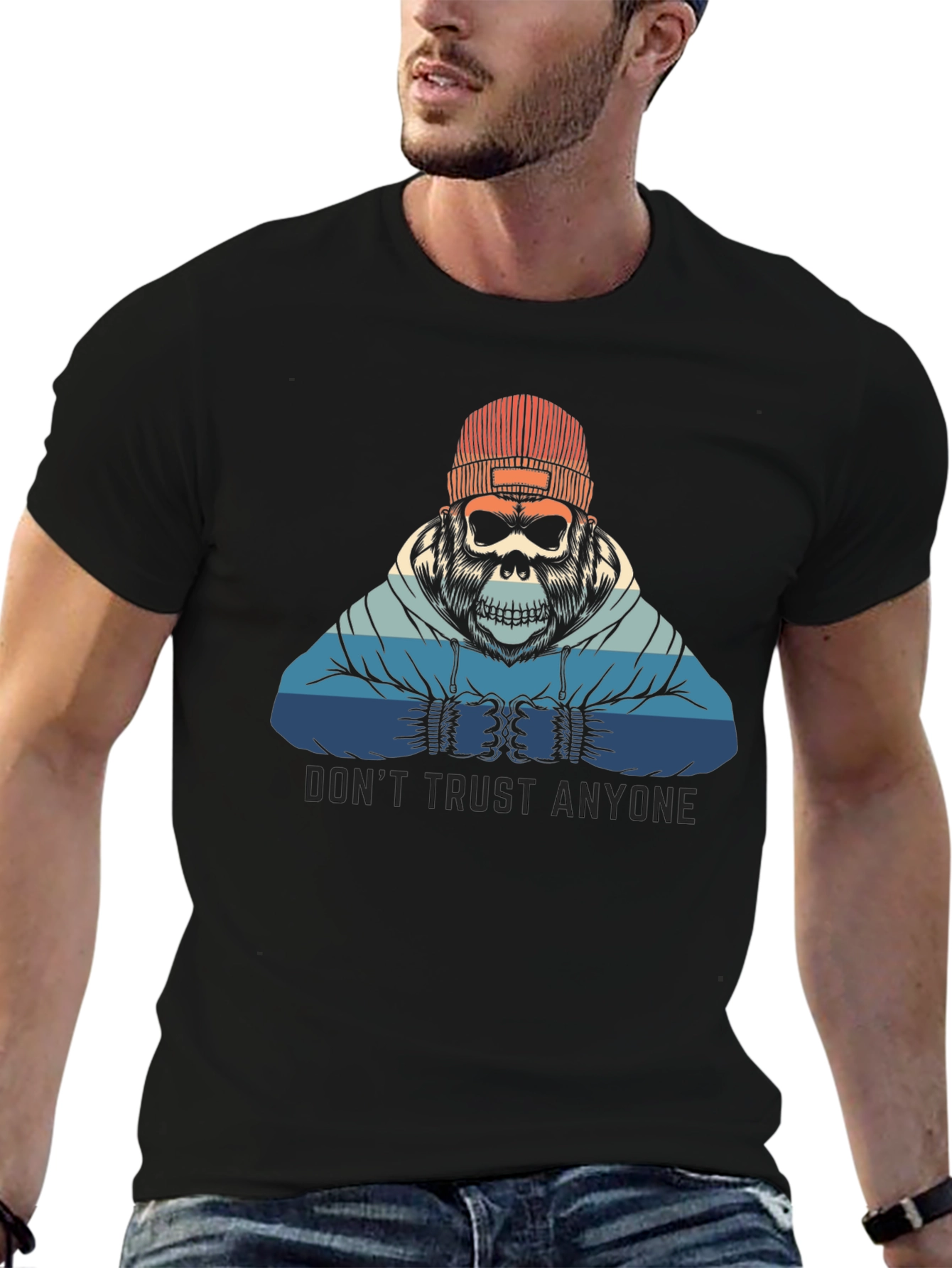 Dont Trust Anyone Graphic Tee - Skull Gorilla