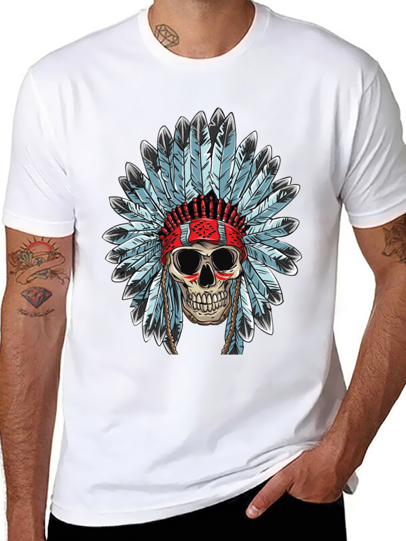Skull Headdress T-Shirt - Black Graphic Tee