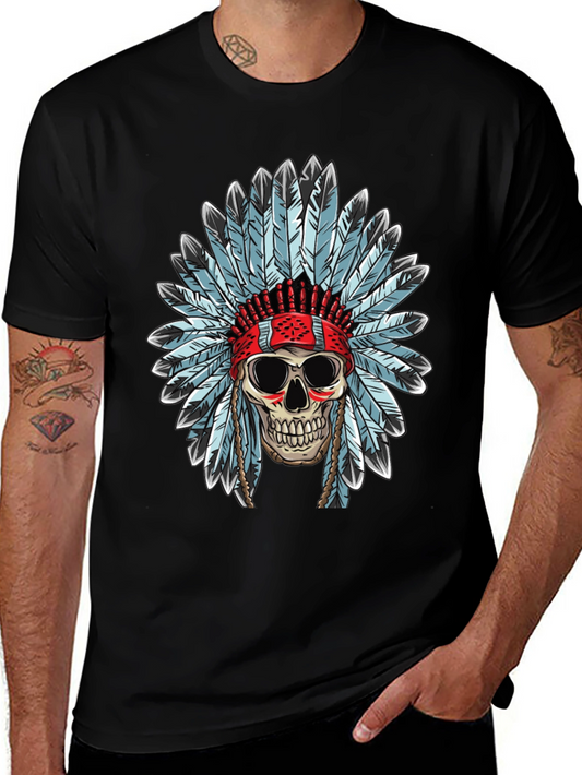 Skull Headdress T-Shirt - Black Graphic Tee