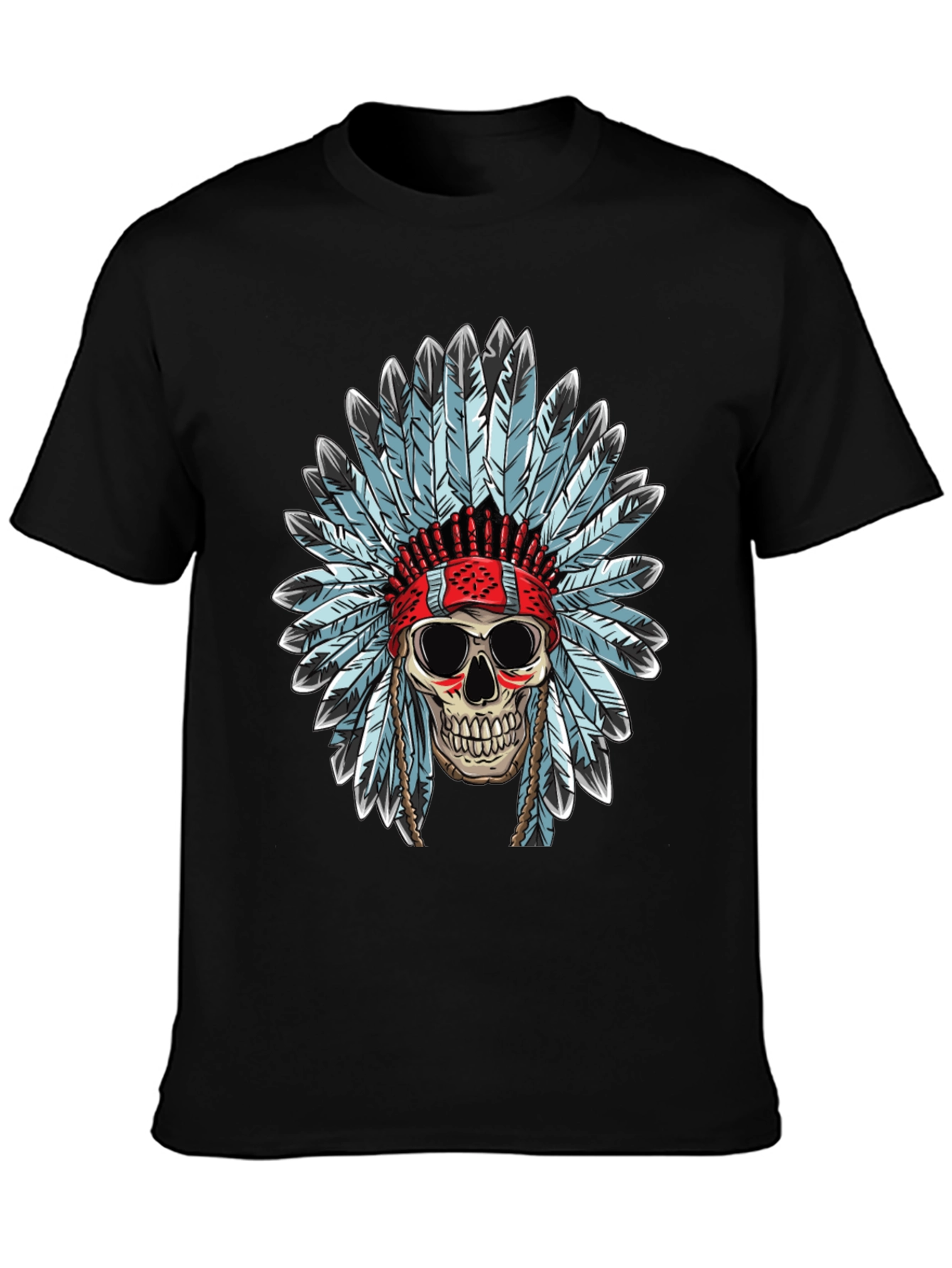 Skull Headdress T-Shirt - Black Graphic Tee