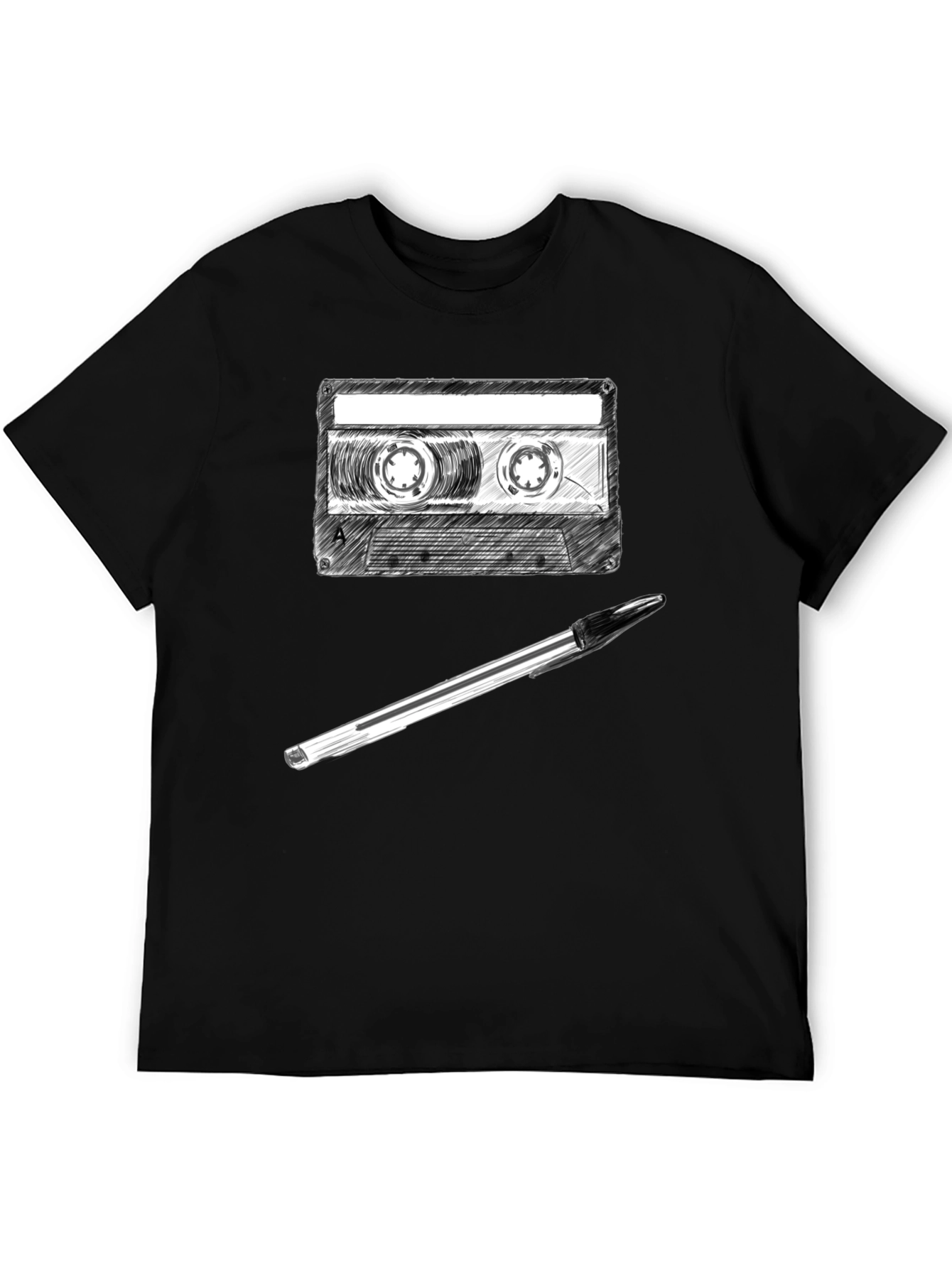 Retro Cassette Tape & Pen Graphic Tee