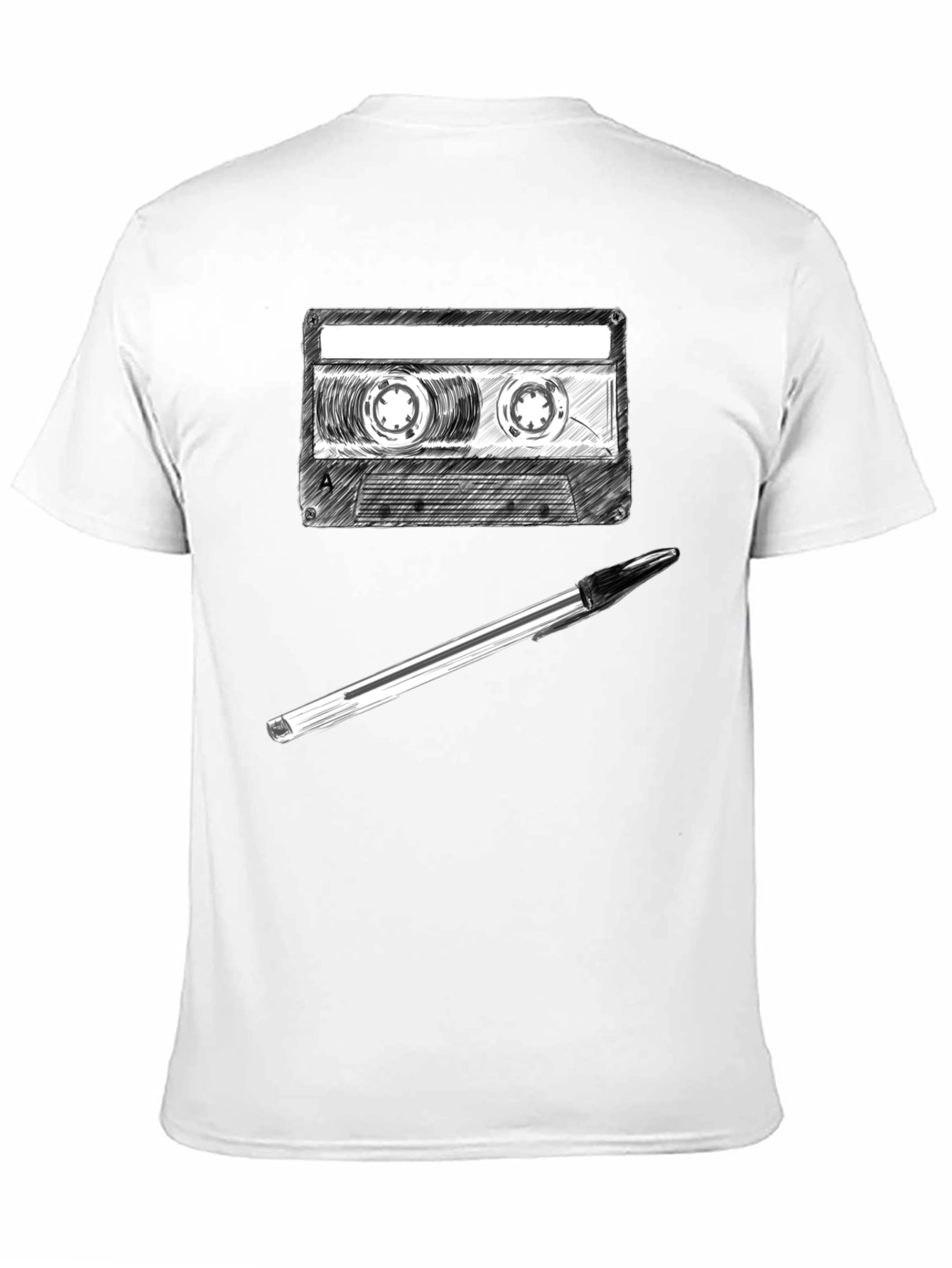 Retro Cassette Tape & Pen Graphic Tee