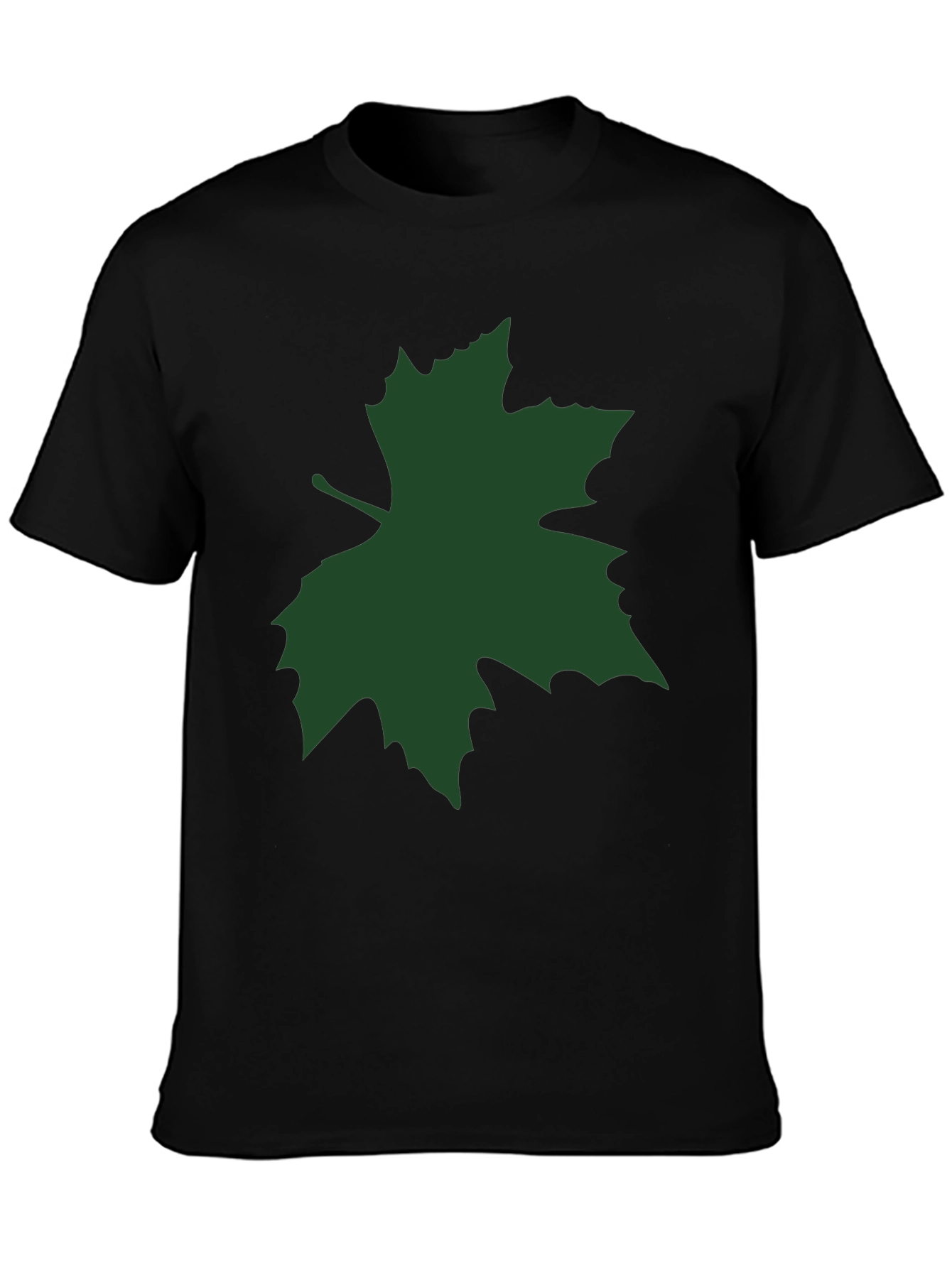 Green Leaf Graphic Black Tee