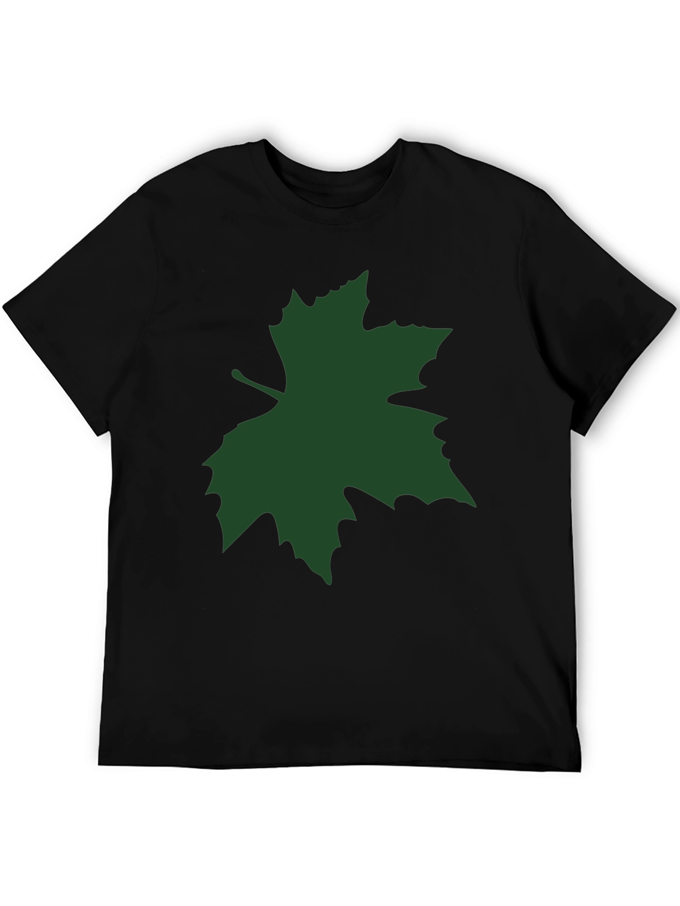 Green Leaf Graphic Black Tee