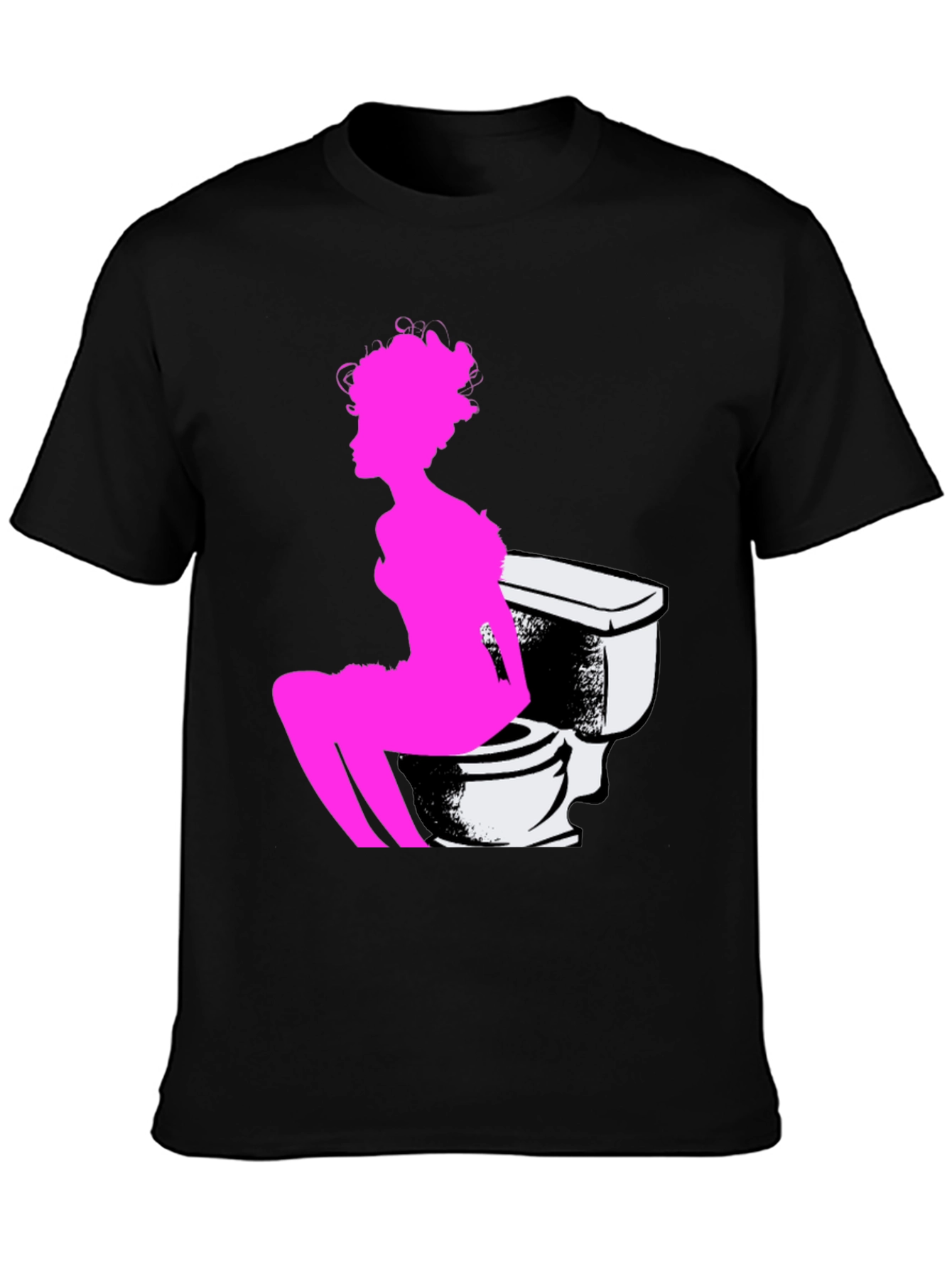 Novelty Graphic Tee: Woman on Toilet Design
