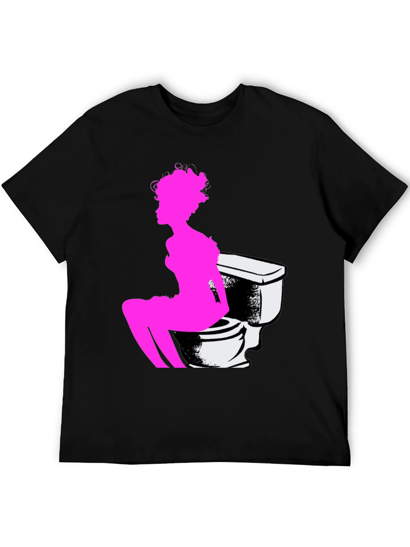 Novelty Graphic Tee: Woman on Toilet Design