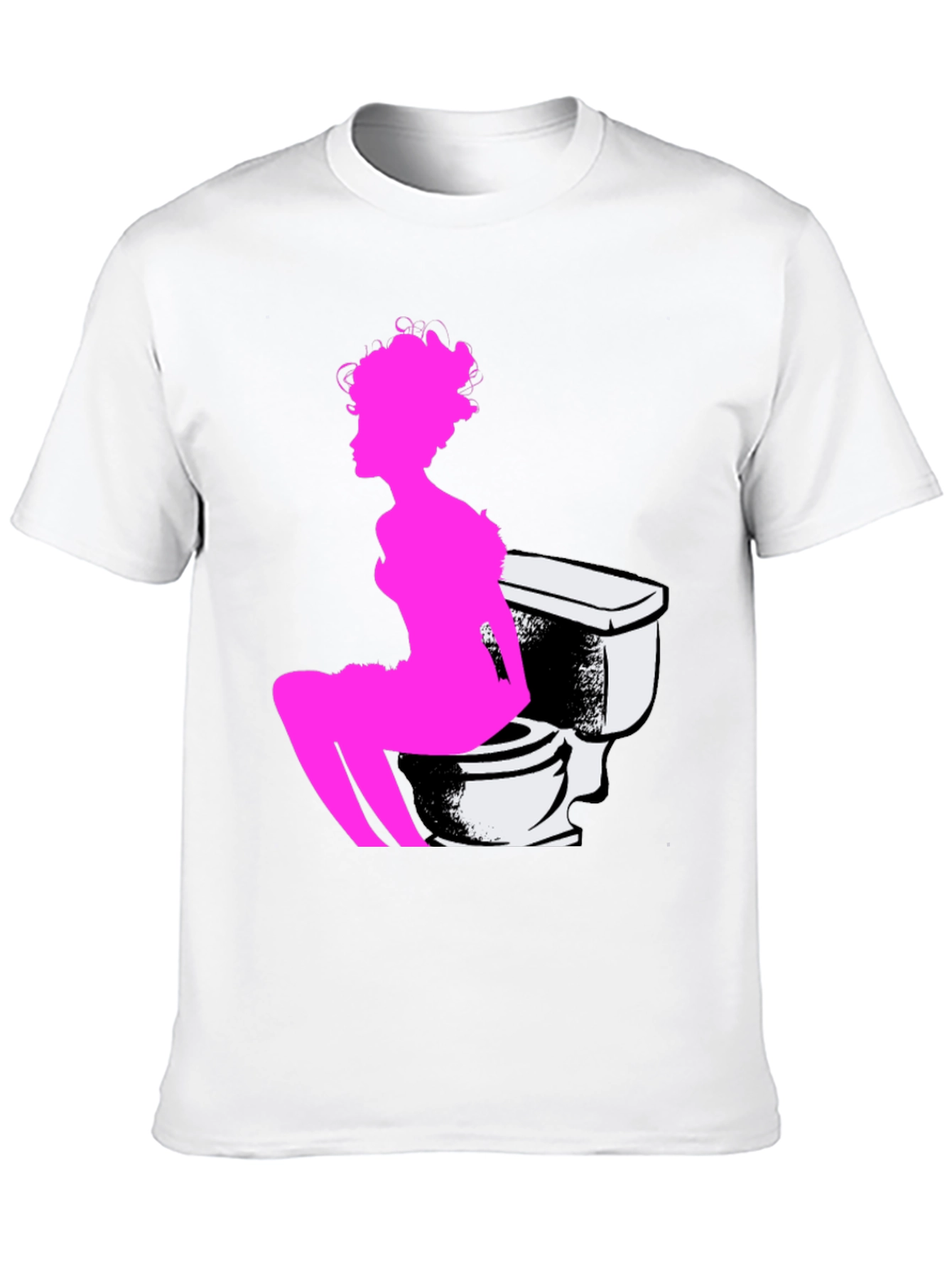 Novelty Graphic Tee: Woman on Toilet Design