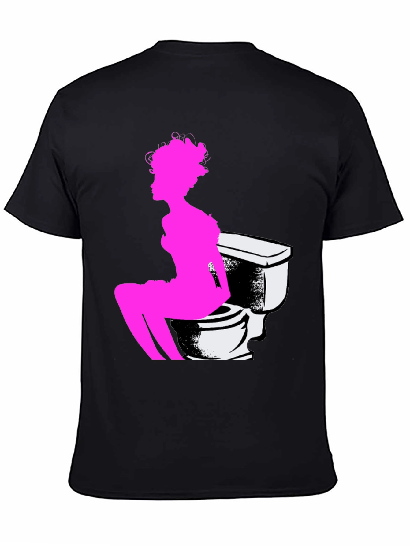 Novelty Graphic Tee: Woman on Toilet Design