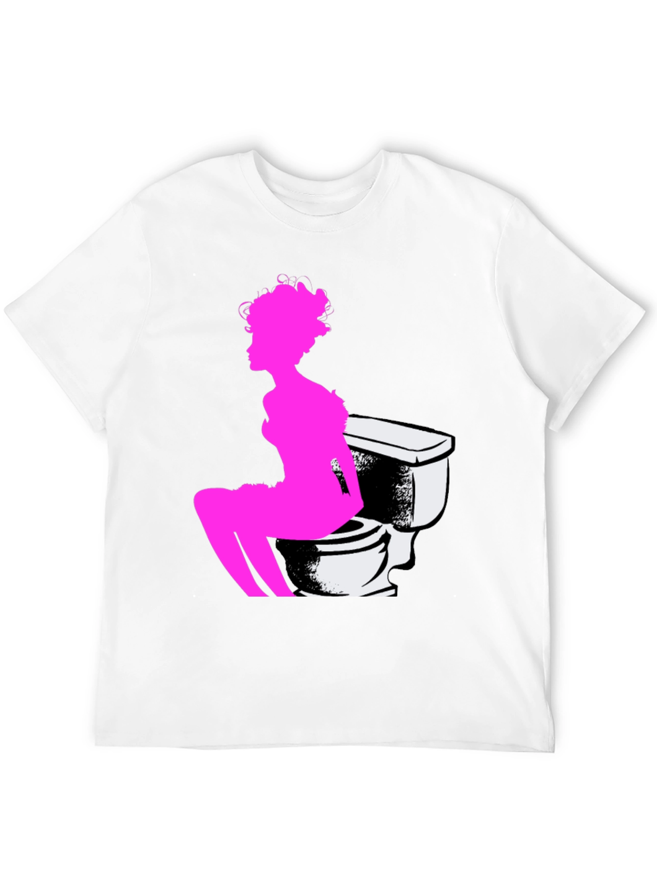 Novelty Graphic Tee: Woman on Toilet Design