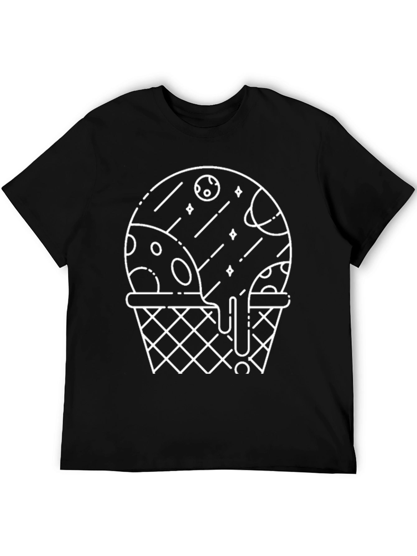 Space Ice Cream Cone T-Shirt - Black