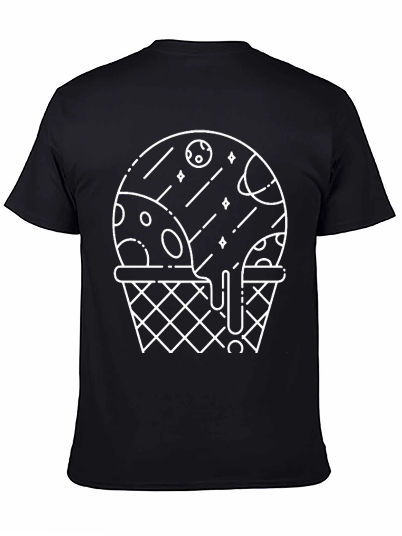 Space Ice Cream Cone T-Shirt - Black