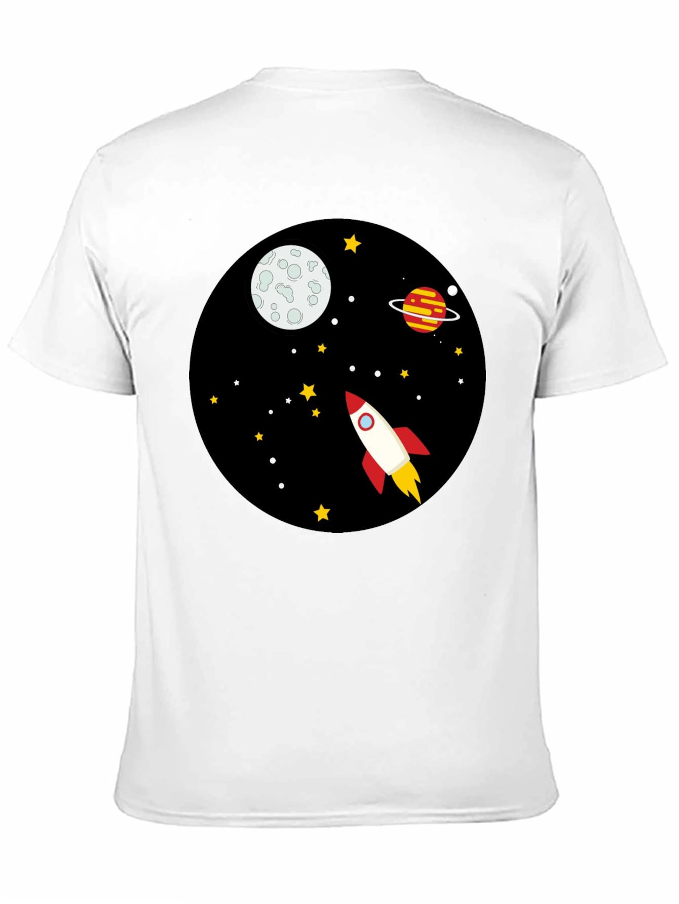 Space Rocket Graphic Tee - Unisex Black T-Shirt