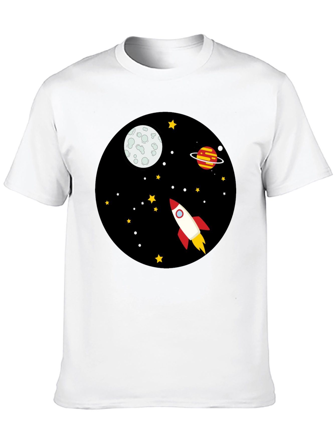 Space Rocket Graphic Tee - Unisex Black T-Shirt