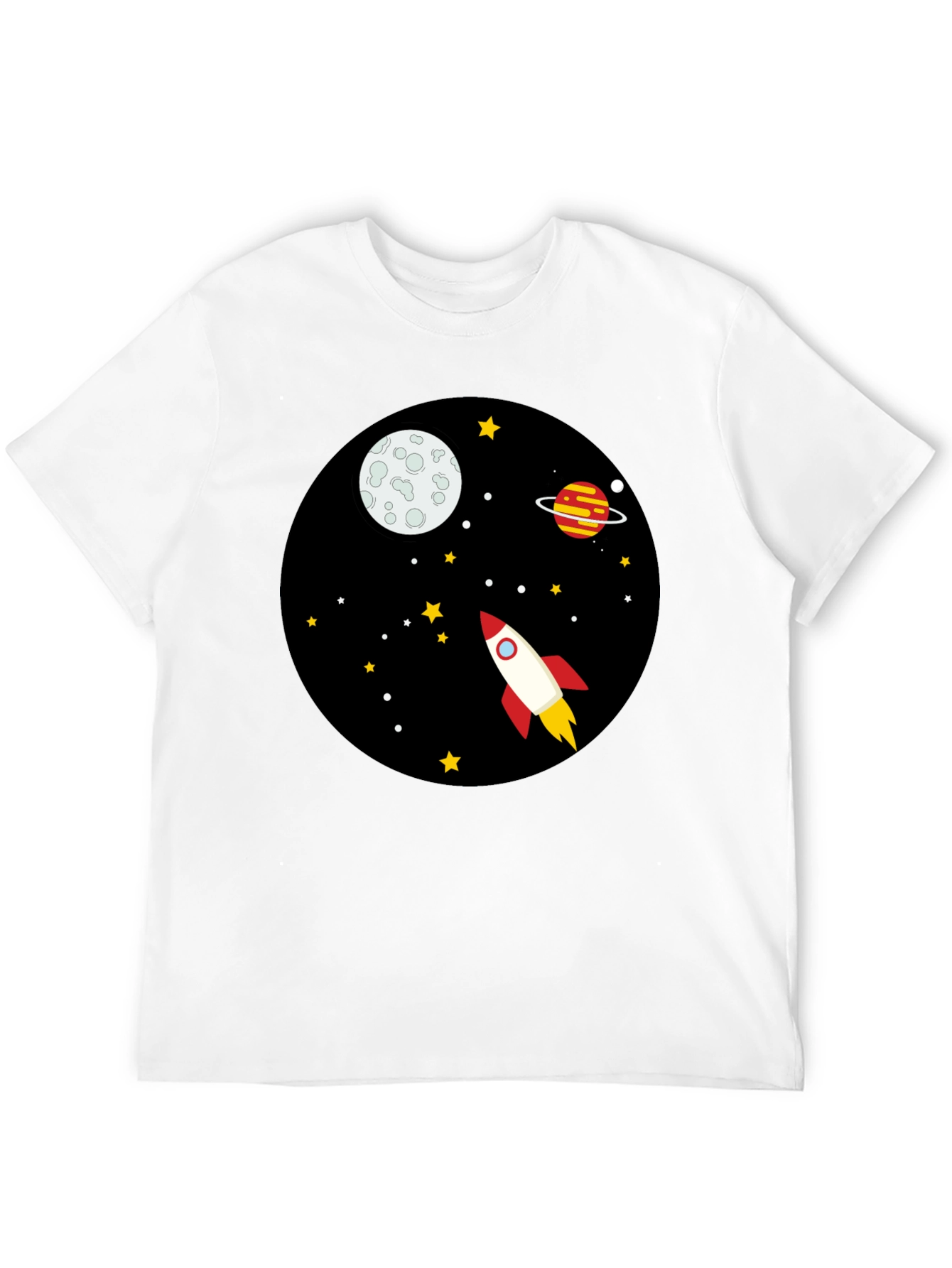 Space Rocket Graphic Tee - Unisex Black T-Shirt