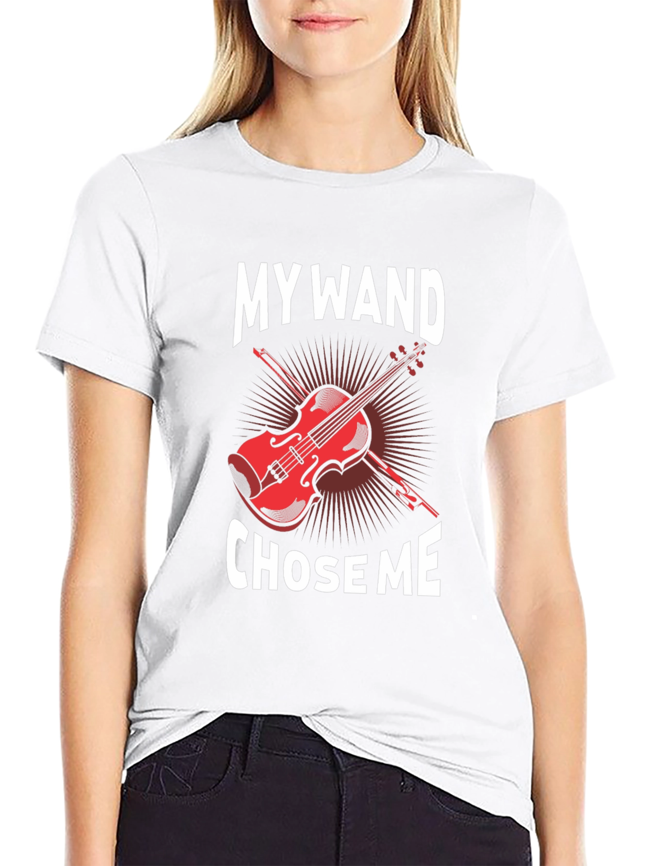 My Wand Chose Me Violin Graphic T-Shirt